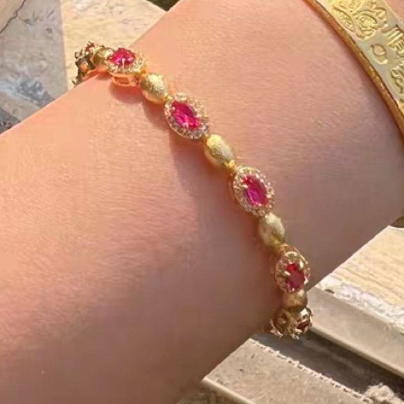 Lab created Ruby Bracelet - Picture 8 of 13